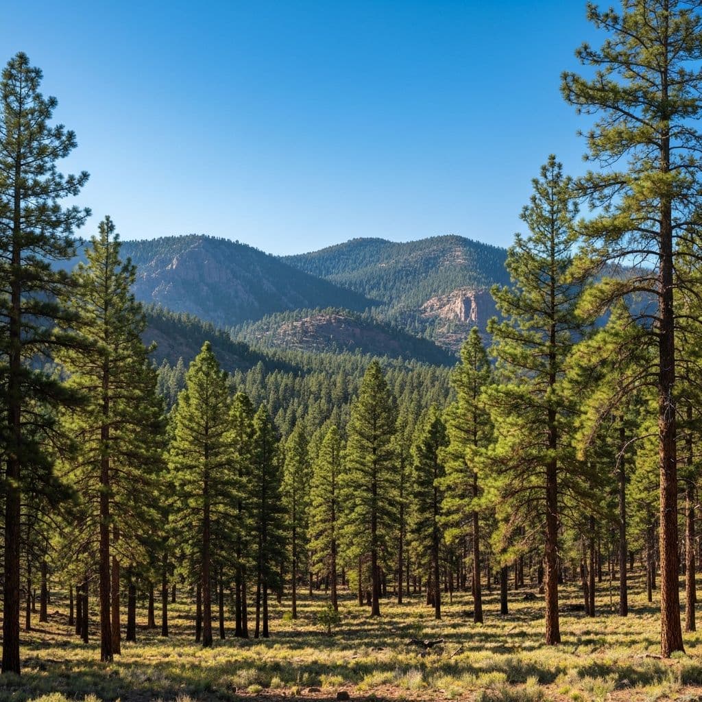 Ponderosa pine forest under an open sky