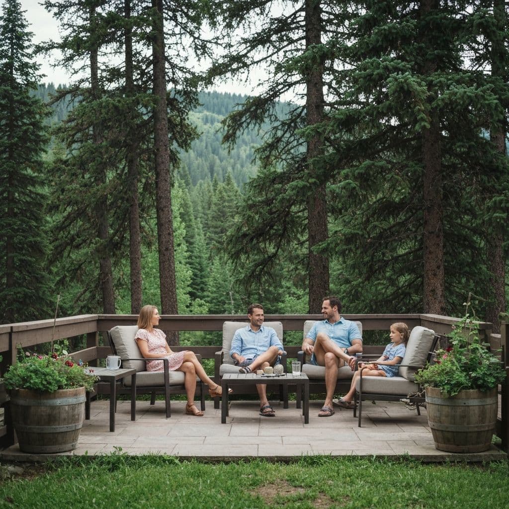 Cool covered patio on a new mountain home, an escape from Phoenix heat